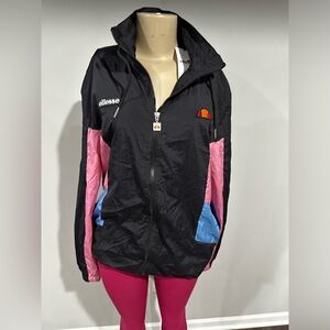 Ellesse Jacket Size Medium Retro Windbreaker Bomber Soft shell Pink New Tags